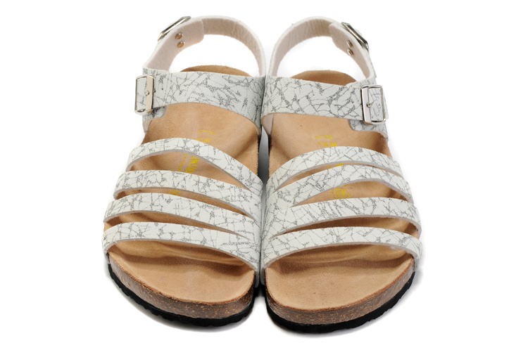 Birkenstock Almeria Leather Black & White Striped Sandals - Stylish Comfort for Your Feet Birkenstock Almeria Leather Black & White Striped Sandals - Stylish Comfort for Your Feet