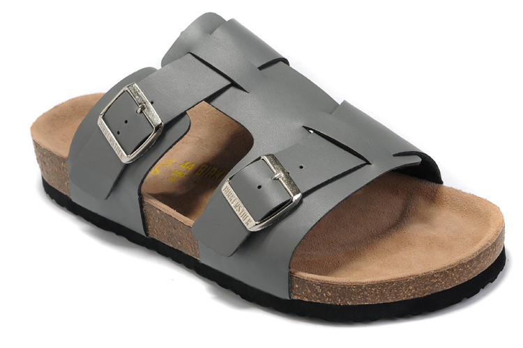Birkenstock Riva Grey Leather Sandals - Stylish and Comfortable Footwear